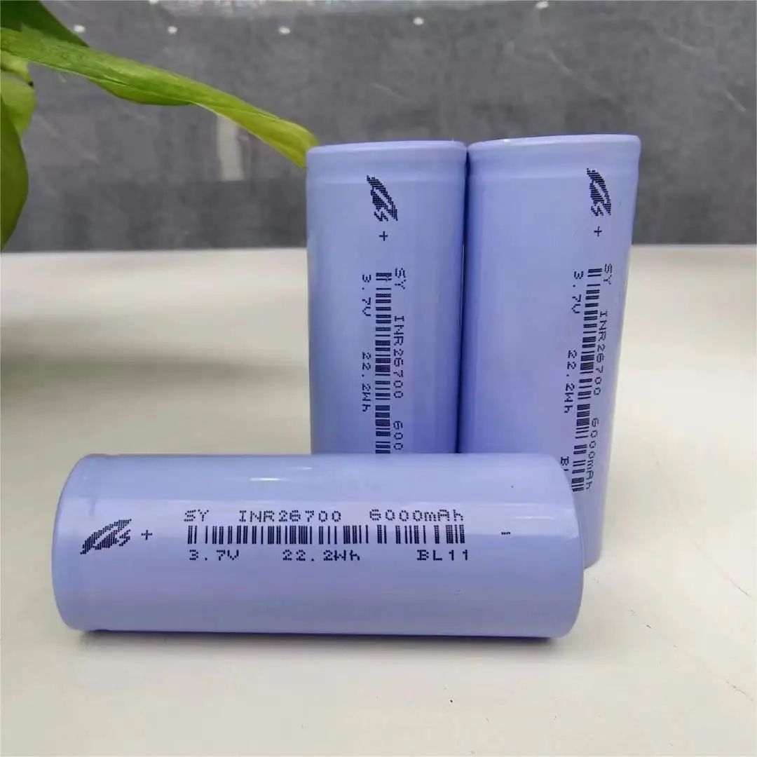 6ah 원래 akku 26700 대용량 liion akku 셀 3.7v 6000mah 충전식 원통형 리튬 이온 배터리