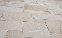 Dalles de pavage en pierre naturelle personnalisées BOTON STONE pour l'extérieur, revêtement de sol jaune, décoration paysagère, pavés en grès