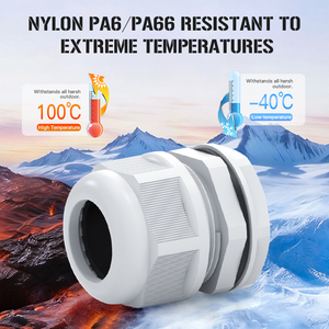 Prensaestopas de nailon reforzado con fibra de vidrio PA66 PG, cables de alta resistencia a la tracción de bajo voltaje a prueba de agua IP68, a prueba de agua, de bajo voltaje - Product Image 5