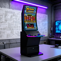 Gabinete de Juegos con Pantalla Curva de 43 Pulgadas, Compatible con el Sistema TITO, para Soluciones de Negocio de Juegos de Habilidad en Bares y Tabernas de Florida