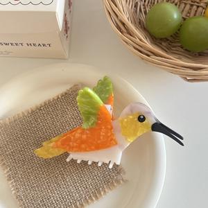 กิ๊บติดผมรูปนกฮัมมิงเบิร์ดหลากสีสัน น่ารัก ซีรีส์นก รูปนกแก้ว กิ๊บหนีบผมอะซิเตท กิ๊บครึ่งหัว กิ๊บฉลาม สำหรับผู้หญิงและเด็กผู้หญิง - Product Image 2