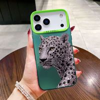 Coques de Téléphone Portable de Luxe Antichoc Motif Léopard pour iPhone 17 Air 16 15 Plus Pro Max 14 13 12 11 X – Housse de Protection Arrière Anti-chute