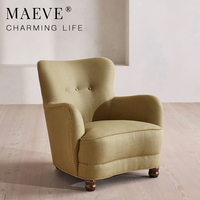 Fauteuil design moderne de luxe en tissu vert olive pour salon, hall d'hôtel, ensemble de meubles de salon rembourrés