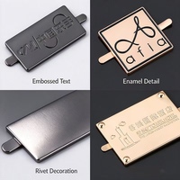 Plaque métallique personnalisée OEM avec logo gravé, étiquette métallique pour sacs en cuir, valises et accessoires de maroquinerie
