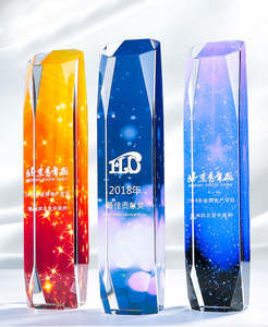 Trophäen-Hersteller Großhandel Sublimation aktuellste Auszeichnung Trophäe Fußball benutzerdefinierte Kristall-Trophäe - Product Image 2