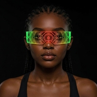 Lunettes LED futuristes lumineuses avec piles bouton remplaçables, lunettes de fête LED à longue autonomie