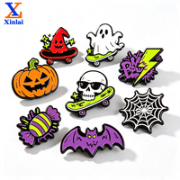 Broches en émail classiques d'Halloween, motifs fantôme, citrouille, chauve-souris, toile d'araignée, badges métalliques personnalisables pour sacs à dos