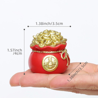 Sachets porte-bonheur en résine, figurines Feng Shui, ensemble de décoration pour le bureau et la maison, cadeau de prospérité et de bénédiction pour le Nouvel An