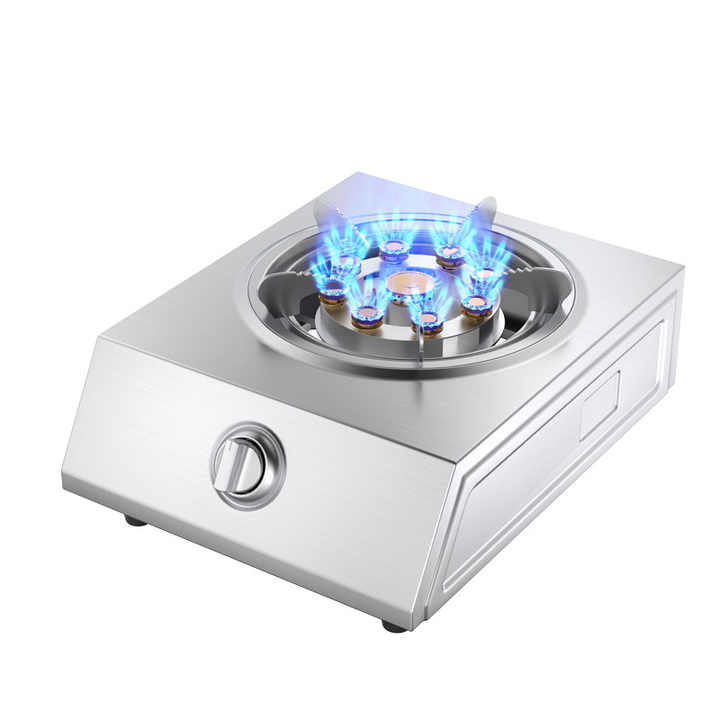 Stainless Steel Table Top Cooking 5.2KW Nine Cavity Fierce Fire Ring Burner Hob Flame Failure Protection Mini Gas Stove