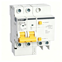Disjoncteur différentiel CHINT NBHLE-40 C40A 1PN 2P AC RCBO Courbe C Cuivre PA66 220V/230V 6kA Certifié CE CB