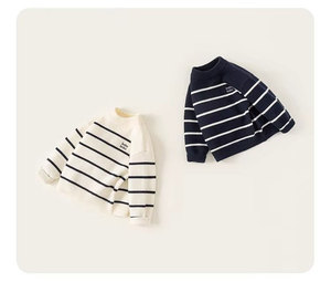 <span class=keywords><strong>Pull</strong></span> rayé décontracté pour garçon, style cool, <span class=keywords><strong>col</strong></span> <span class=keywords><strong>roulé</strong></span>, manches longues, anti-boulochage, doux, personnalisable - Product Image 5