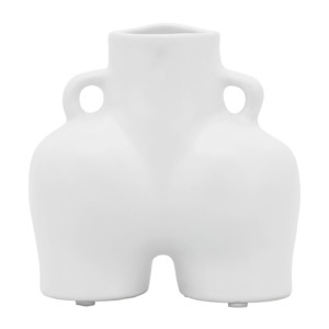 Vaso in ceramica a forma di mezzo corpo astratto, moderno, in gres, per decorare il soggiorno - Product Image 5