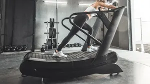 DETI Hot Sell Fitness Commercial Equipment Non-motored Running Machine Curved Treadmill Steel Mechanical LED Screen Unisex