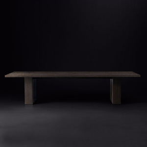 Table à manger rustique en <span class=keywords><strong>noyer</strong></span> brossé, 6 pieds, 7 pieds, 8 pieds, pour fête - Product Image 2