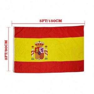 En stock, drapeau espagnol en polyester pour l'extérieur, 3 * 5 pieds, 90x150 cm, impression sérigraphique 68D - Product Image 2