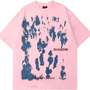 Moisture Wicking 100% Cotton Sporty Oversized Creative Graffiti Short Sleeve Shirts Summer Casual Rapper Streetwear <b>Y2k</b> <b>Tops</b> - Product Image 3