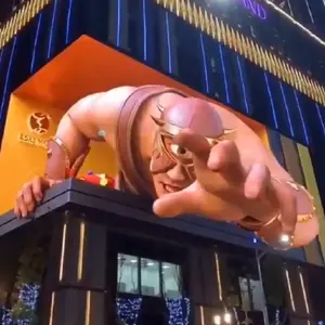 P4 p5mata telanjang 3D layar LED HXT papan reklame terpasang di dinding luar ruangan tahan air toko iklan layar LED harga pabrik - Product Image 2