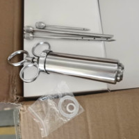 Aiguille à viande en acier inoxydable à injecteur de saveur réglable pour une injection efficace de marinade dans la cuisine professionnelle à domicile