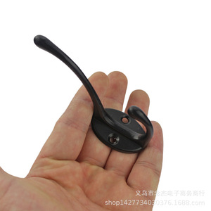 Black Antique Style Single <b>Wall</b> <b>Hook</b> 90mm Zinc Alloy Coat <b>Hook</b> For Indoor Use - Product Image 2