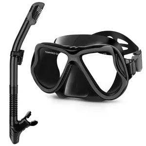 Conjunto de máscara de mergulho com alça ajustável para mergulho infantil, óculos antiembaçantes, óculos de mergulho com máscara de natação e tubo de respiração fácil