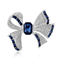 Vente en gros directe usine 2 pièces Broche nœud en alliage de luxe léger et tendance 2025 micro-incrustée de strass pour cadeau de fête de fiançailles