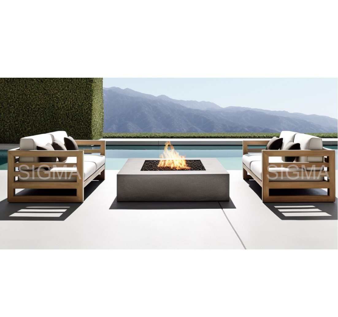 Custom Patio Luxury Waterproof All Weather Garden Sofa Set Outdoor Solid Wooden Furniture Teak Sofa