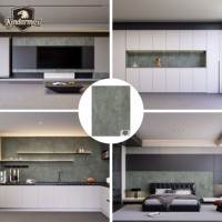 Panneau MDF mélaminé de qualité supérieure, texture pierre naturelle, 8 mm/18 mm, ignifuge, résistant à l'humidité, pour cuisine, télévision, appartement, hôtel