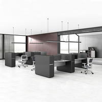 Bureau de travail modulaire extensible moderne pour 2, 4 ou 6 personnes avec pieds en bois