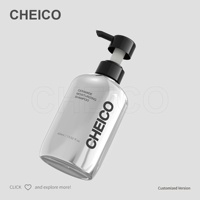 Flacon de lotion en plastique PET blanc brillant avec pompe à lotion, design sérigraphié pour gel douche, après-shampoing, shampoing, savon liquide, grand format
