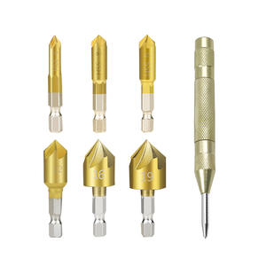 ชุดเครื่องมือขัดแต่งไม้แบบห้าใบมีดข้ามพรมแดน ด้ามจับหกเหลี่ยม เคลือบไทเทเนียม พร้อมเครื่องมือลบคม และเครื่องมือเจาะรูอัตโนมัติ - Product Image 4