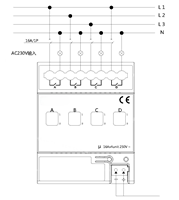 Module d'interrupteur intelligent KNX/EIB 4 canaux 16A à prix d'usine pour hôtels, système de maison intelligente KNX