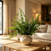 Plante de fougère artificielle, plante en pot à feuilles vertes artificielles, décoration moderne pour la maison, la villa, le salon, le bureau, simulation de fougère, ornement d'intérieur