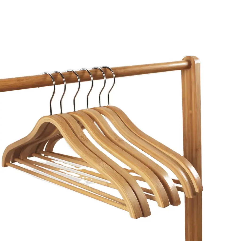 חדש אופנה deluxe במבוק קולב לעבות מערכות בגדי עץ עבור משק בית