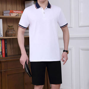 Ensemble de T-shirts à manches courtes personnalisés avec logo 2025 – Nouveauté transfrontalière – Tenue de sport décontractée d'été pour hommes d'âge moyen et seniors - Product Image 2