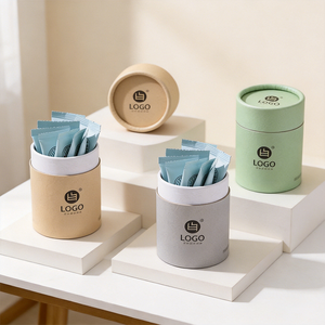 Tube en carton personnalisé pour emballage <span class=keywords><strong>de</strong></span> poudre protéinée alimentaire, avec couvercle hermétique - Product Image 1