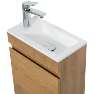 TONA <span class=keywords><strong>Meuble</strong></span>-lavabo mural moderne en bois grainé, résistant à l'eau, avec miroir LED 400 mm, écologique, pour petite <span class=keywords><strong>salle</strong></span> <span class=keywords><strong>de</strong></span> <span class=keywords><strong>bain</strong></span> - Product Image 3