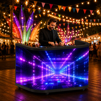 Station DJ : Façade de table de mixage portable, écran LED vidéo, écran d'affichage mural extérieur, cabine DJ