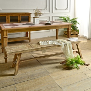 Silla/Banco de Madera Tallada a Mano, Estilo Rústico Chino Tradicional para Interiores, Diseño Simple y Sólido - Product Image 2