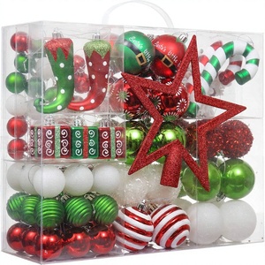 Valery Madelyn Addobbi per Albero di Natale 100 Pezzi Elfo Rosso/Verde/<span class=keywords><strong>Bianco</strong></span> Palline Infrangibili Decorazioni Appese Confezione Multipla - Product Image 1