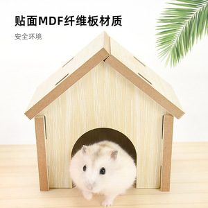 Casa de Madera para Hámster, Rectangular, Resistente, Refugio para Mascotas Pequeñas, para Roedores - Product Image 2