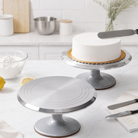 Dekorieren nachhaltiger Kuchen werkzeuge Kuchen-Plattenspieler Edelstahl Drehbarer rotierender Kuchen-Dekorations ständer mit rutsch festem Boden