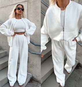 Dames 2 Delige Sweatsuits Set Sweatshirt Wijde Pijpen Joggingbroek Loungewear Outfit - Product Image 3