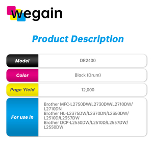 Cartouche de toner laser de qualité supérieure DR2400 Tambour compatible avec <span class=keywords><strong>Brother</strong></span> MFC-L2750DW remplacement du tambour <span class=keywords><strong>sur</strong></span> l'<span class=keywords><strong>imprimante</strong></span> <span class=keywords><strong>Brother</strong></span> - Product Image 4