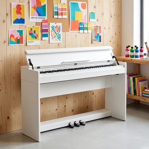 Piano de bureau professionnel vertical B105 avec télécommande, double clavier, double tonalité, enregistrement, lecture et mode split - Product Image 1