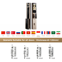 Serrure de porte intelligente OEM LNDU H01 de luxe à texture marbre, reconnaissance faciale, sécurité biométrique par veine palmaire, application Tuya, serrure numérique WiFi
