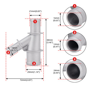 Aluminum Alloy <b>Coolant</b> Y-Type <b>Hose</b> <b>Connector</b> 47157 For Chevrolet Cadillac OE 15834773 - Product Image 2