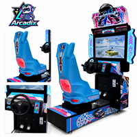Simulateur de course automobile à monnayeur, machine d'arcade de jeu de conduite intérieur avec écran LCD pour parc d'attractions, vente en gros