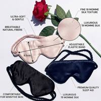 Ensemble de taie d'oreiller et masque pour les yeux en soie de mûrier 100% naturelle et pure, avec sangle élastique, boîte personnalisée, super doux