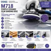 Disque de ponçage en céramique violet de 5 pouces, film céramique à haute teneur, durabilité longue durée, support en film PET pour l'automobile