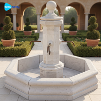 Fontaine de jardin de style européen post-moderne, sculptée à la main, en pierre calcaire blanche, résistante à l'eau, durable, garantie 5 ans